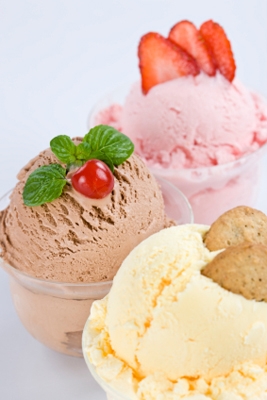 ice creams, sorbets